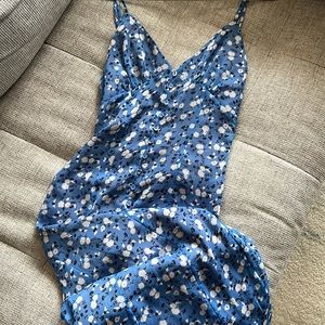 MAJORELLE Blue Floral Quincy Midi Dress